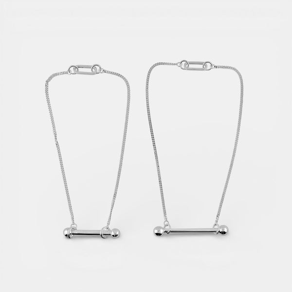 Annabel B Barred 7 Necklace - sterling silver, handmade in London, view 2