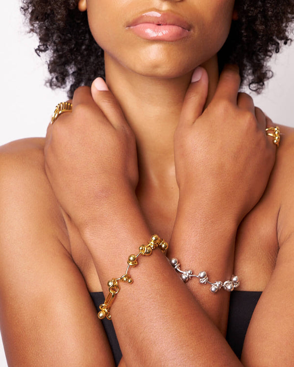 Model wearing the BarBell Bracelets|all