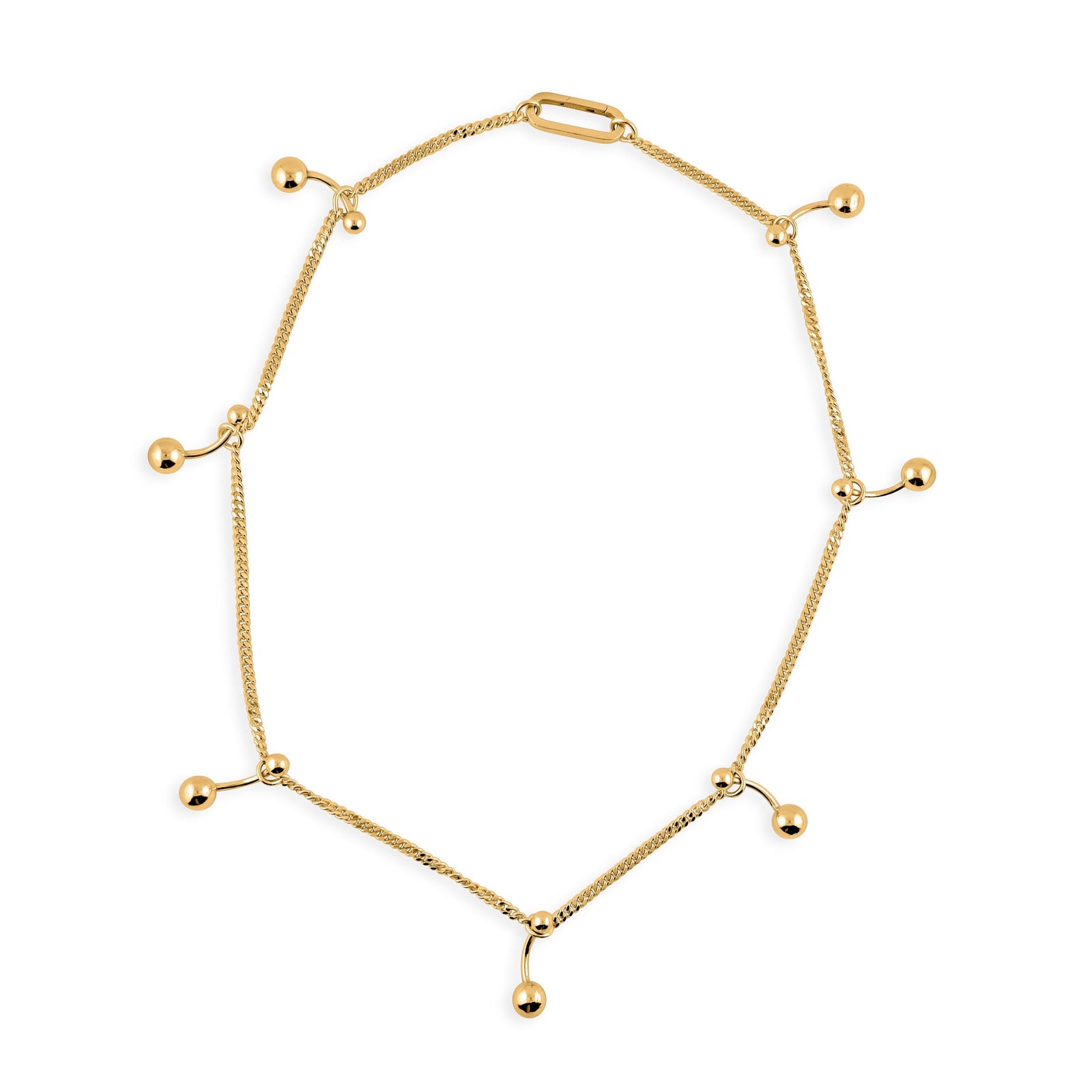 Barbell Charm Chain Necklace in gold vermeil