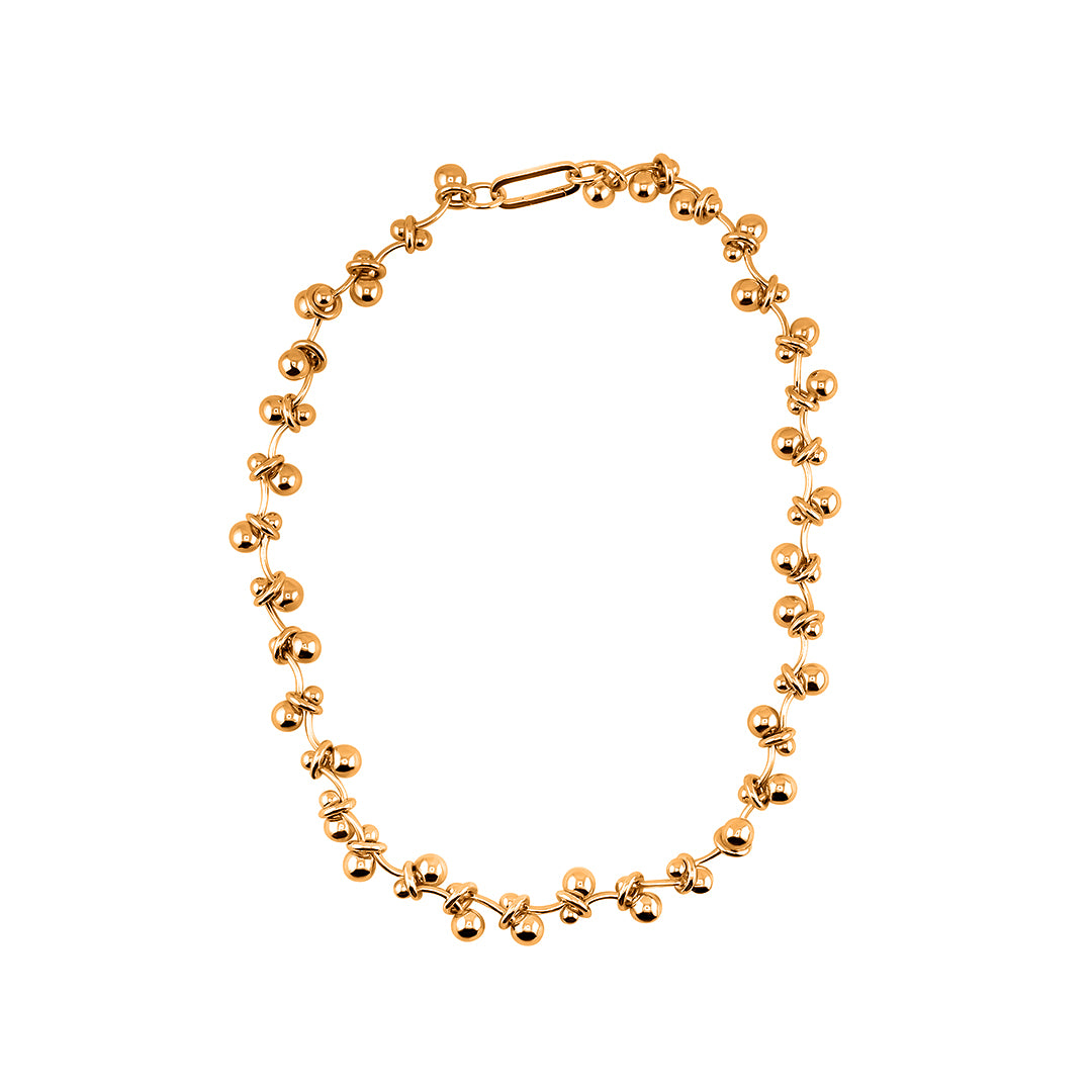 Bar Bell Necklace in Gold Vermeil