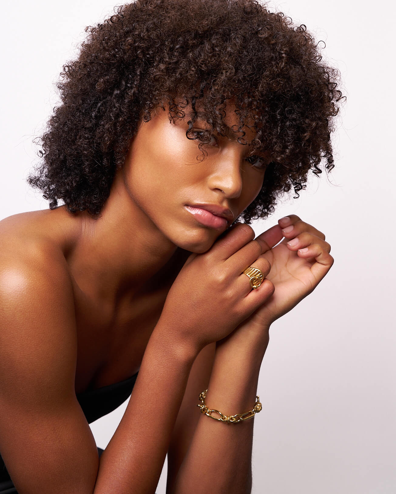 Blended Bracelet and Caged Ring in gold vermeil