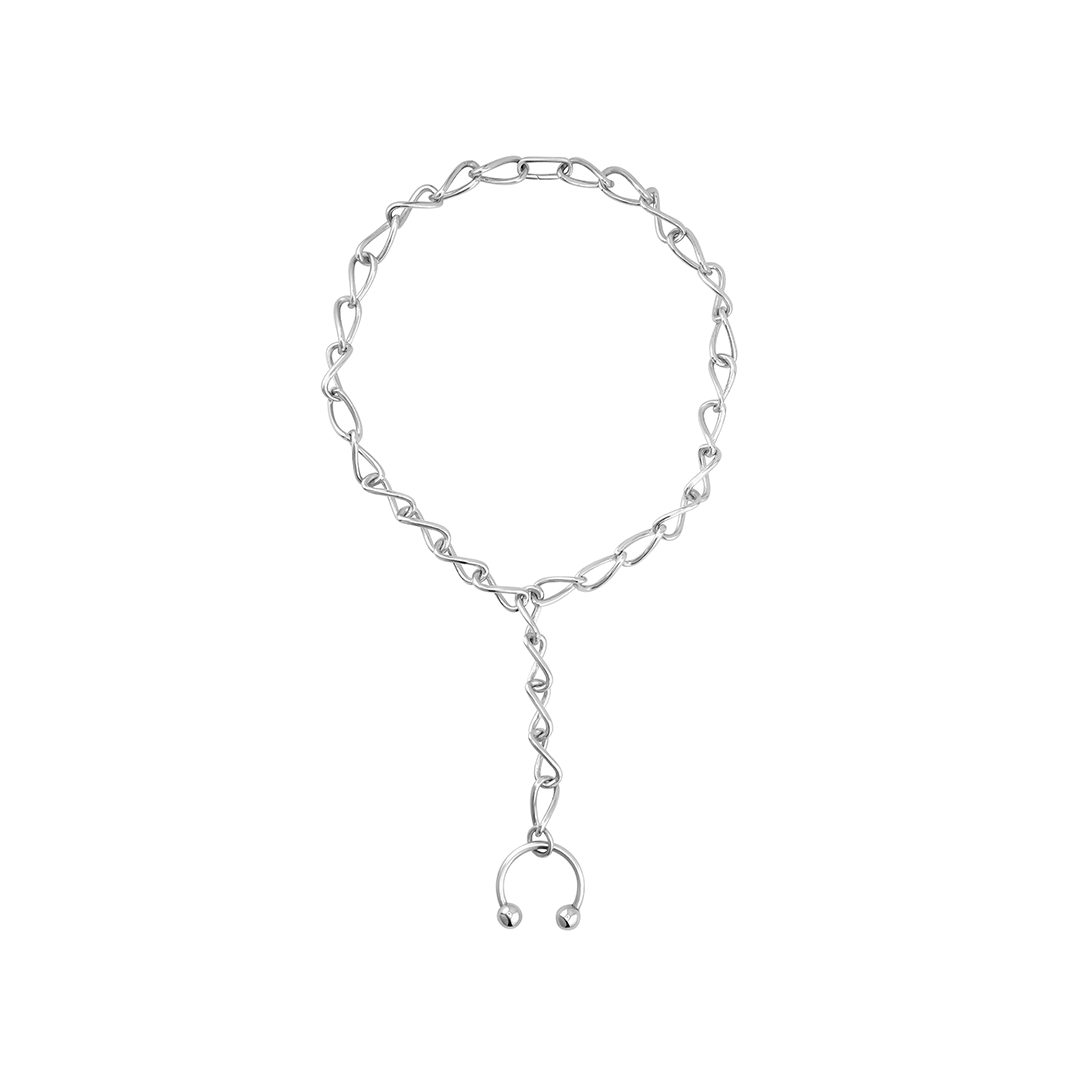 Infinity Drop Pierced Necklace