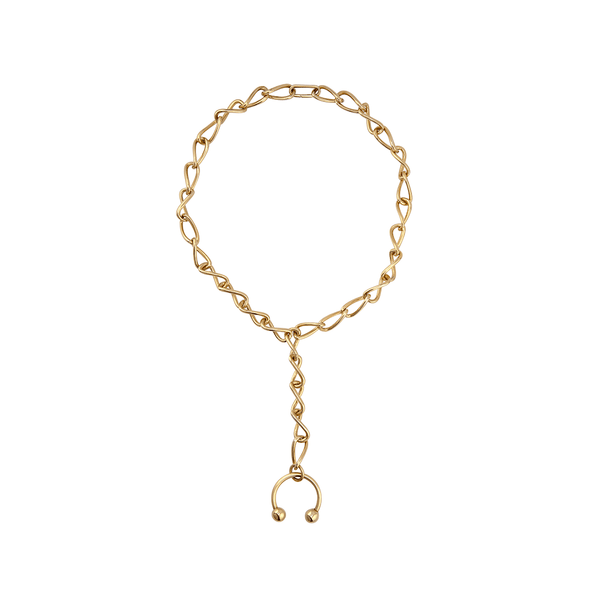 Infinity Drop Pierced Necklace in gold vermeil