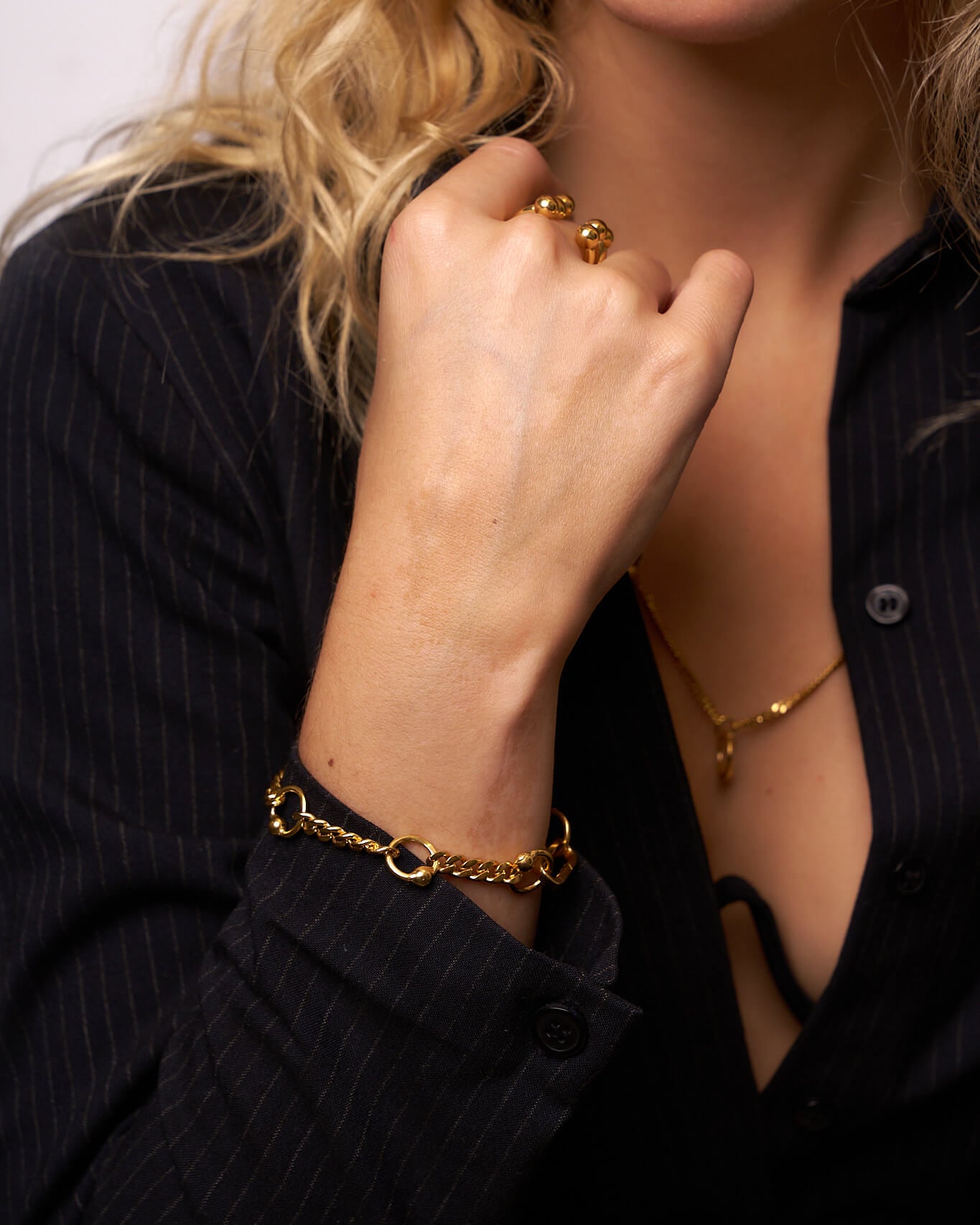Pierced Chain Bracelet