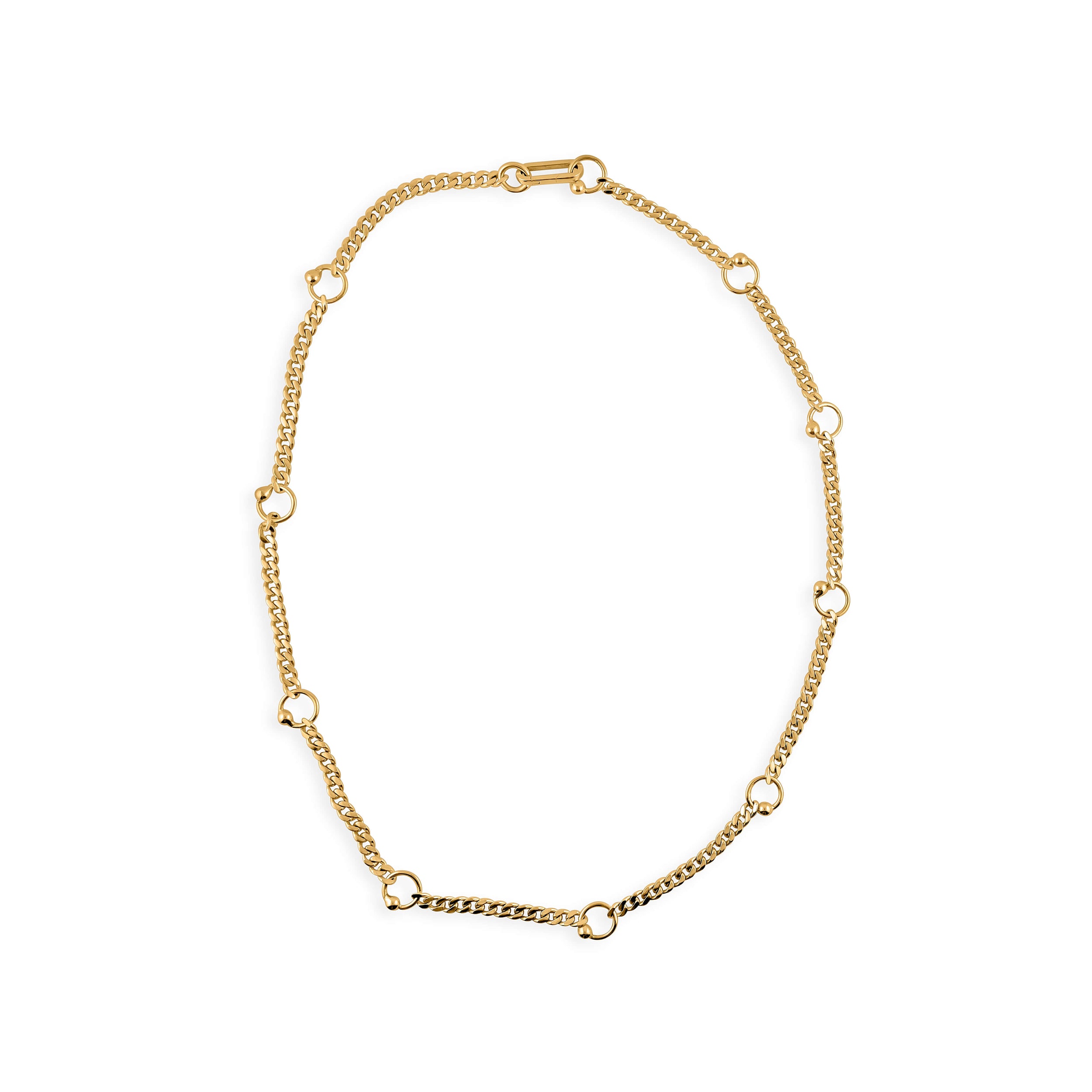 Pierced Chain Necklace in gold vermeil