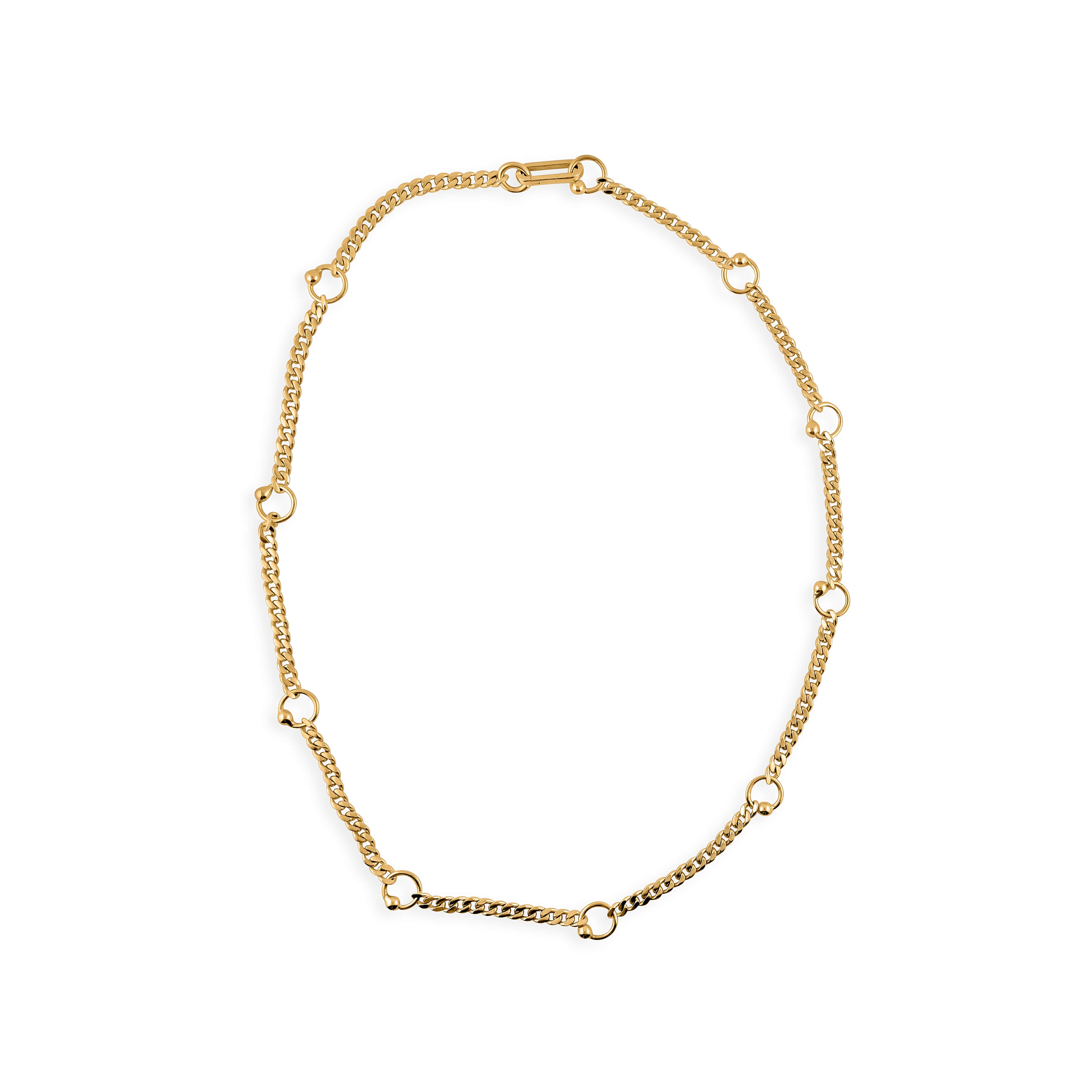 Pierced Chain Necklace in gold vermeil