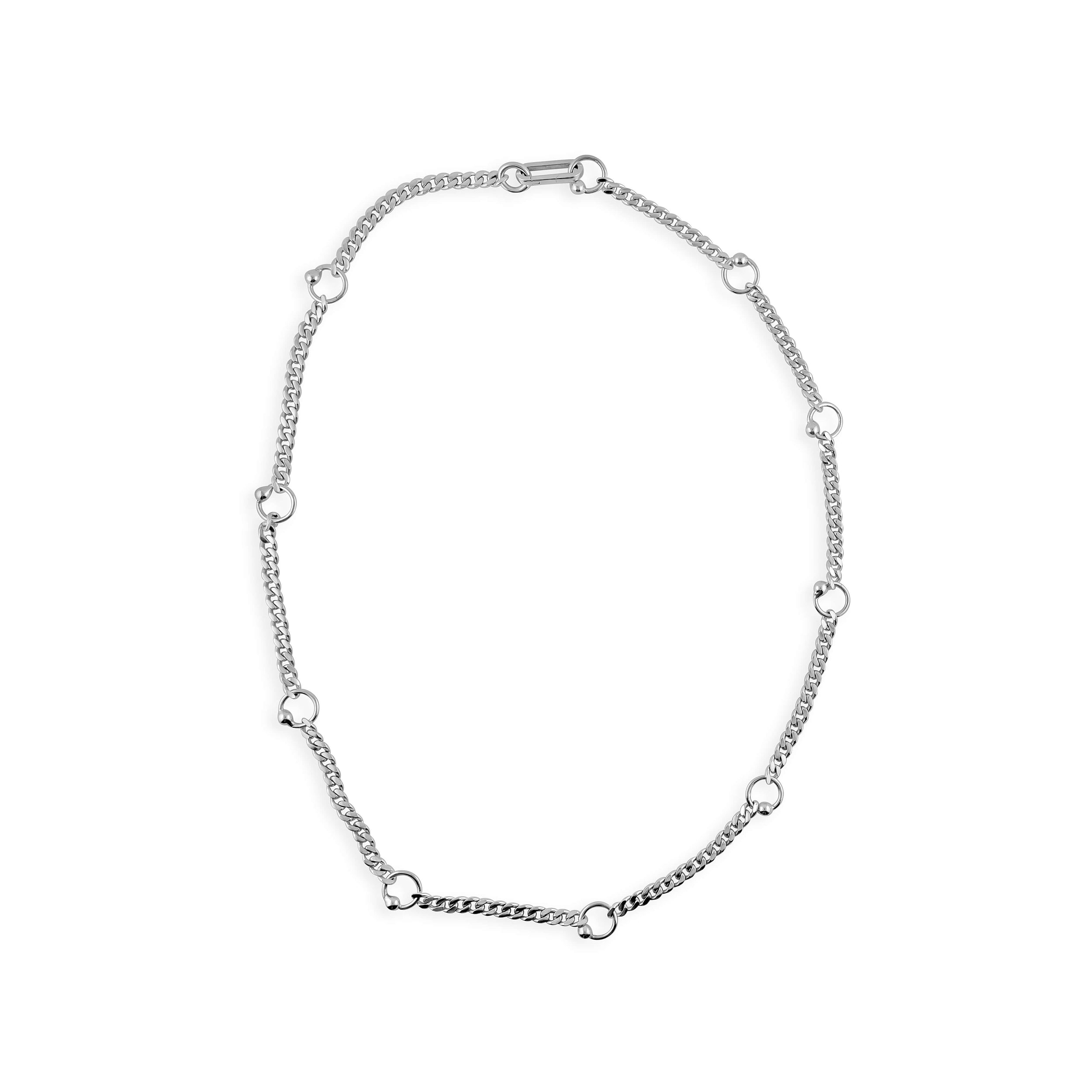 Pierced Chain Necklace in sterling silver