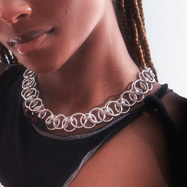 Slidey necklace and chain mail bracelet