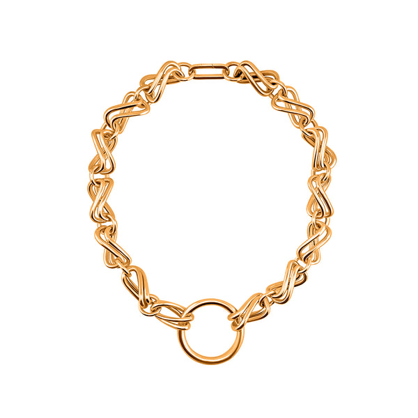 Double Infinity Necklace in gold vermeil