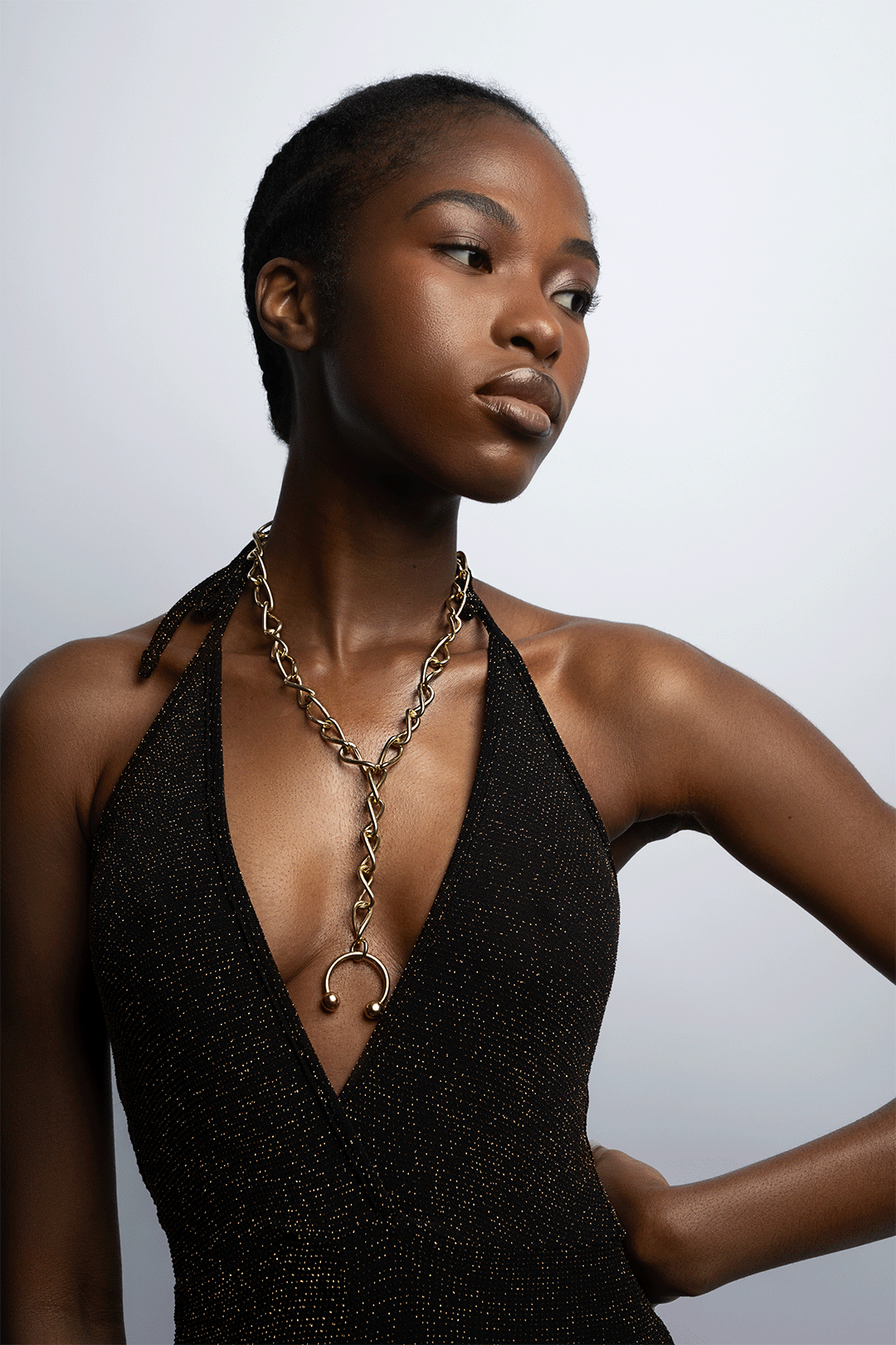 Infinity Drop Pierced Necklace in gold vermeil