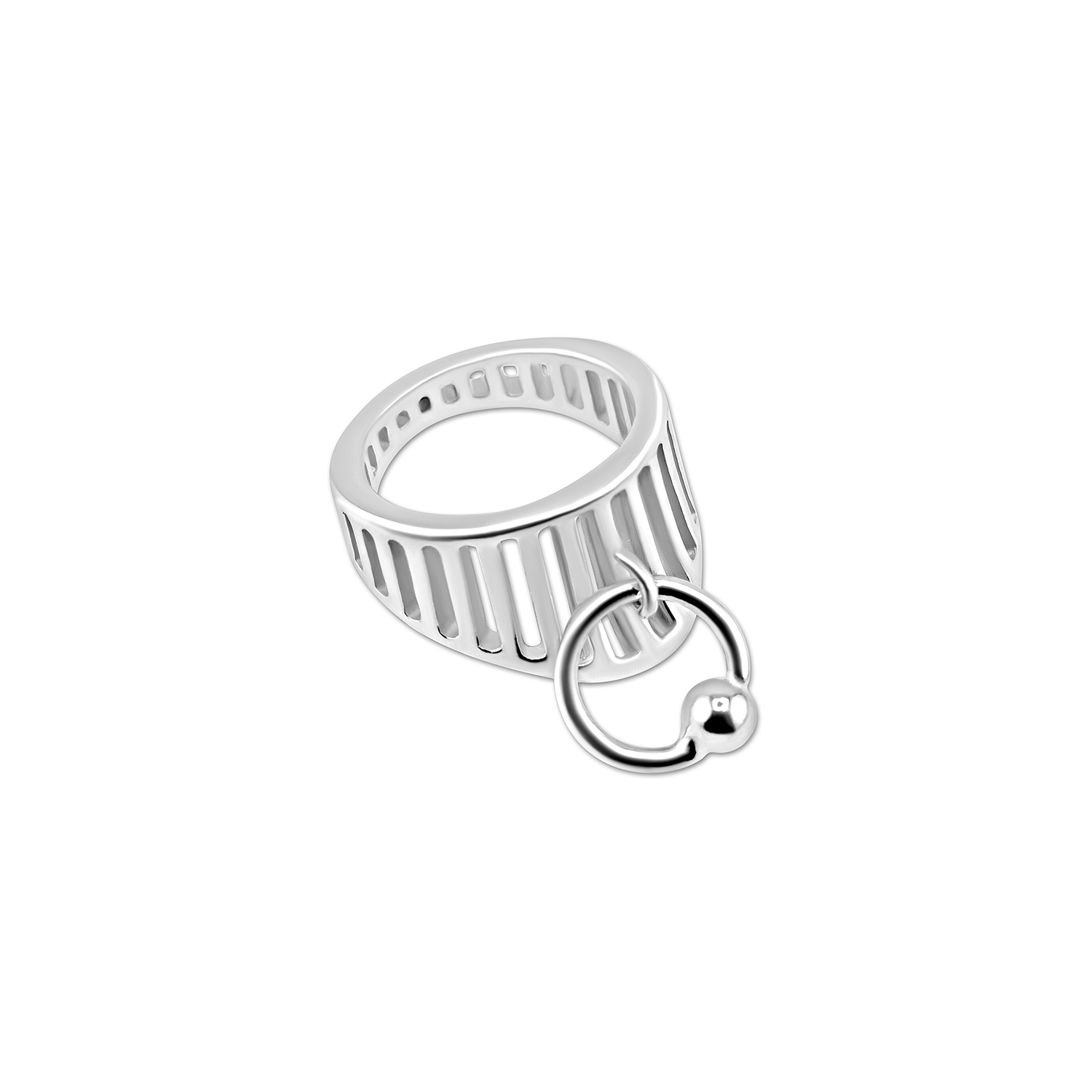 Half Caged Pierced Ring