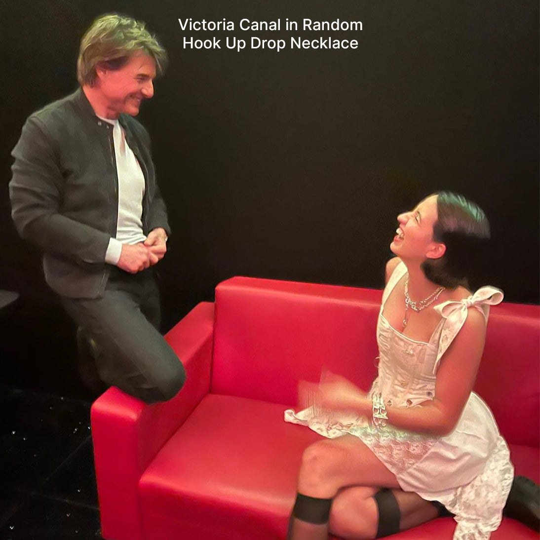 Victoria Canal in Random Hook Up Drop Necklace with Tom Cruise