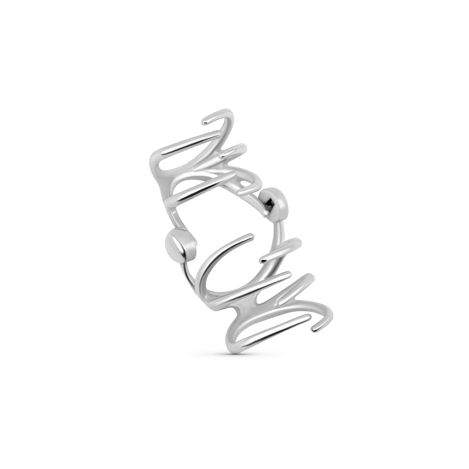 Xtra Finger Ring in sterling silver, alt view